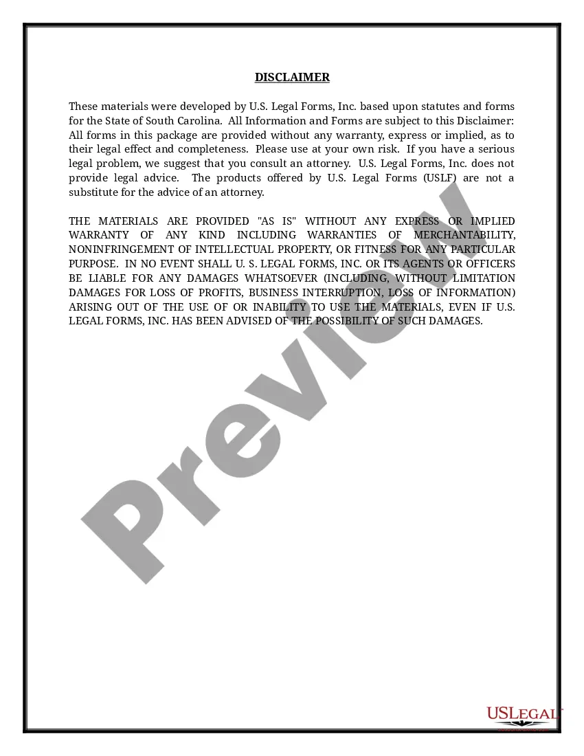 Preview South Carolina Name Change Instructions and Forms Package for a Minor