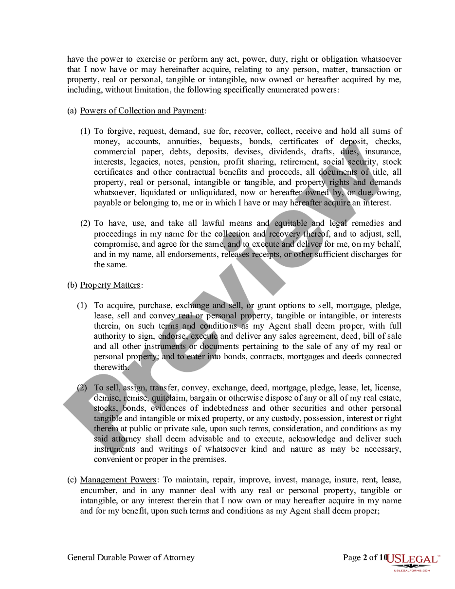 page 1 General Durable Power of Attorney for Property and Finances or Financial Effective Immediately preview