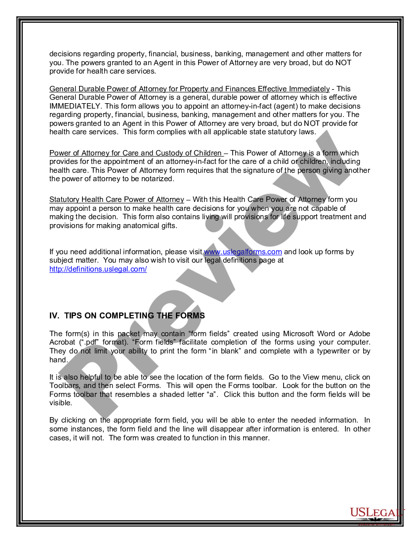 page 2 Power of Attorney Forms Package preview