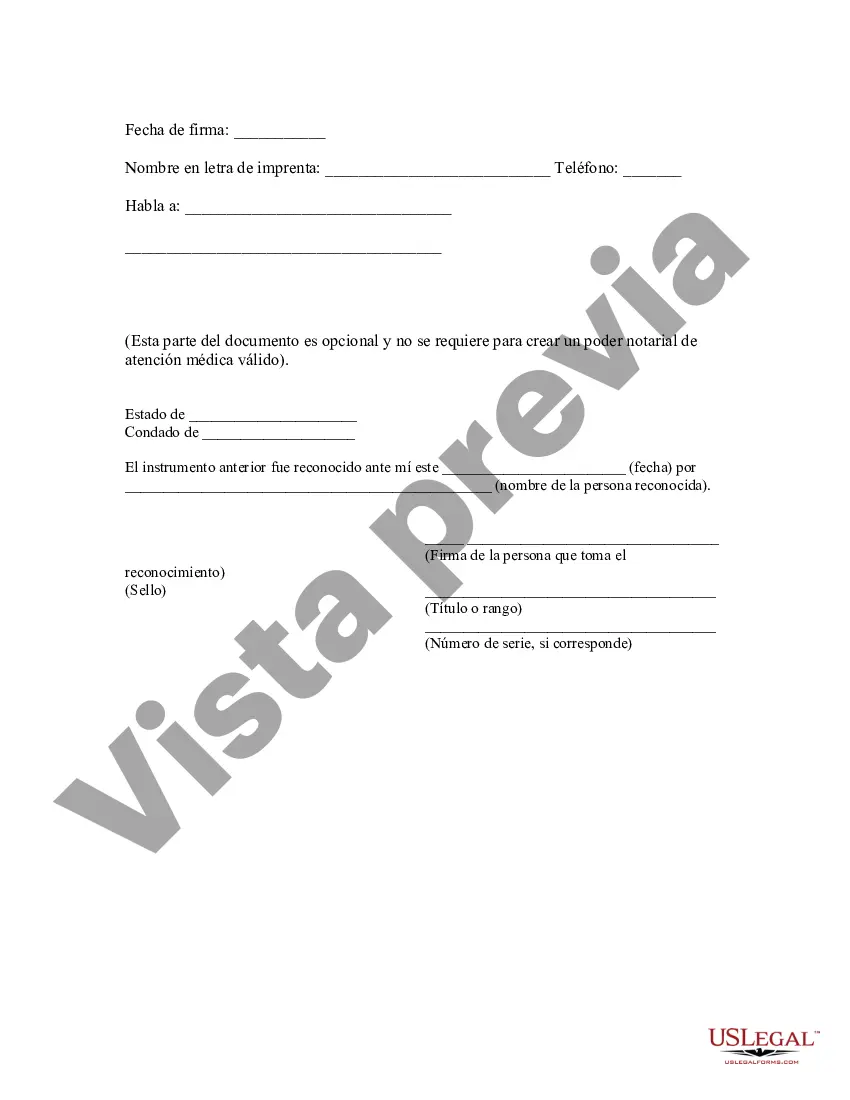 Preview Poder notarial legal para la atención de la salud