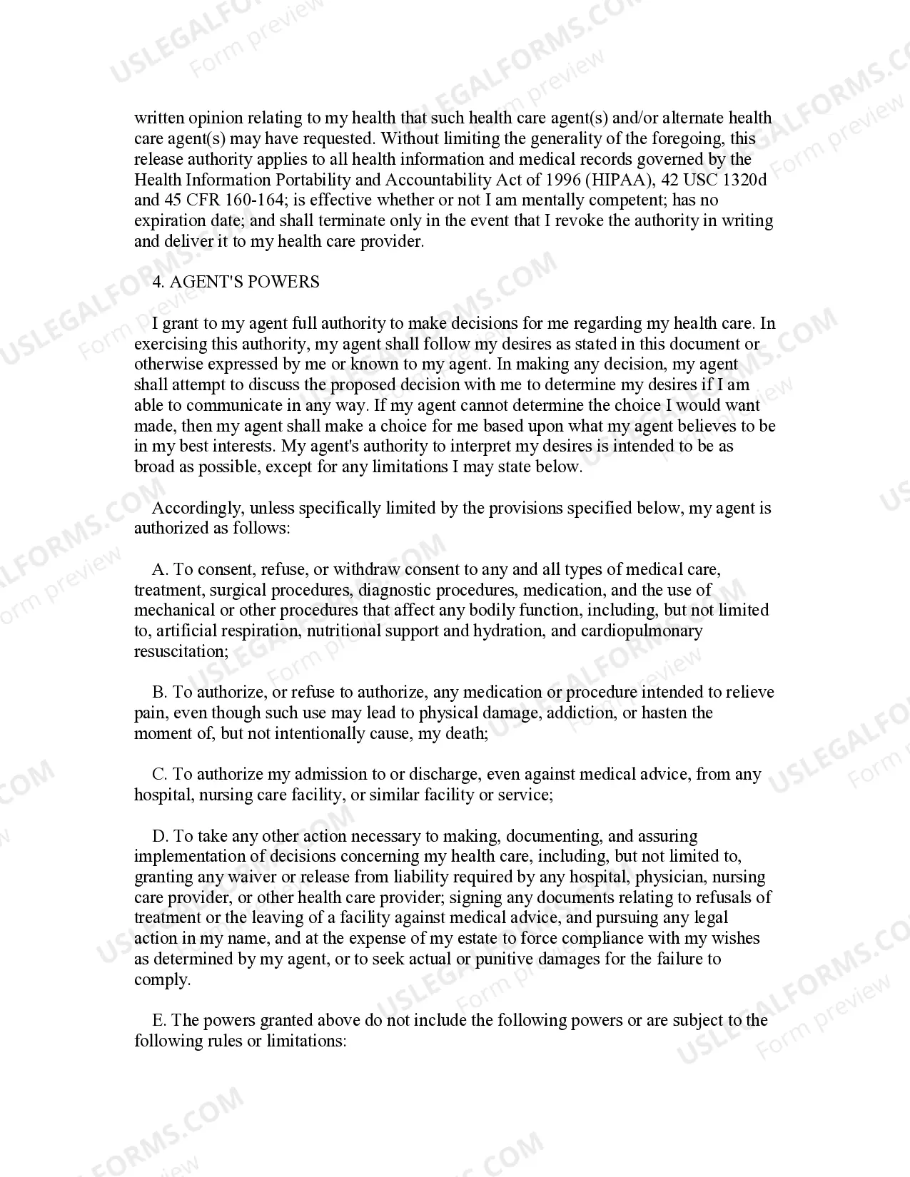 Preview Statutory Health Care Power of Attorney