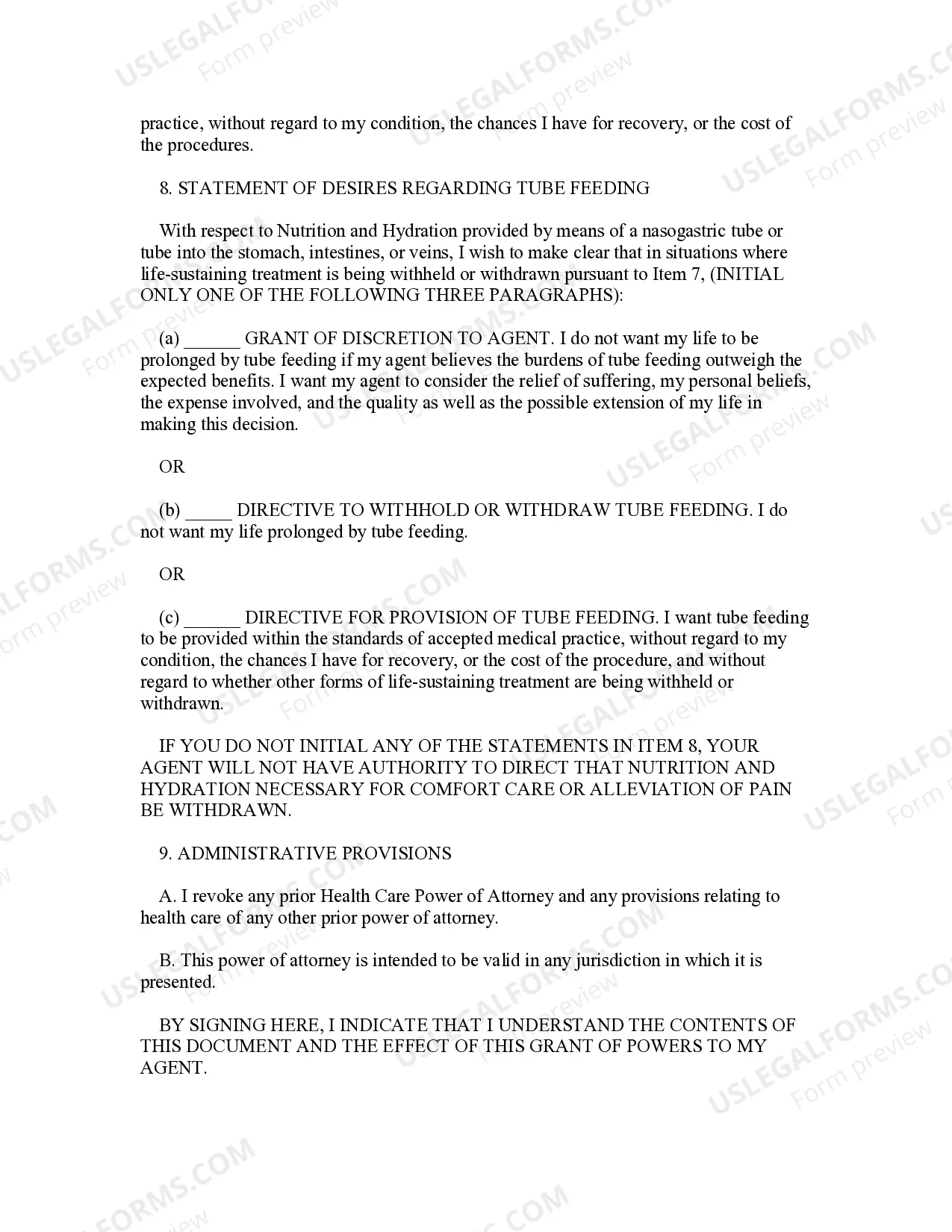 Preview Statutory Health Care Power of Attorney