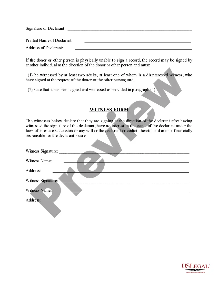 Preview Revocation of Anatomical Gift Donation