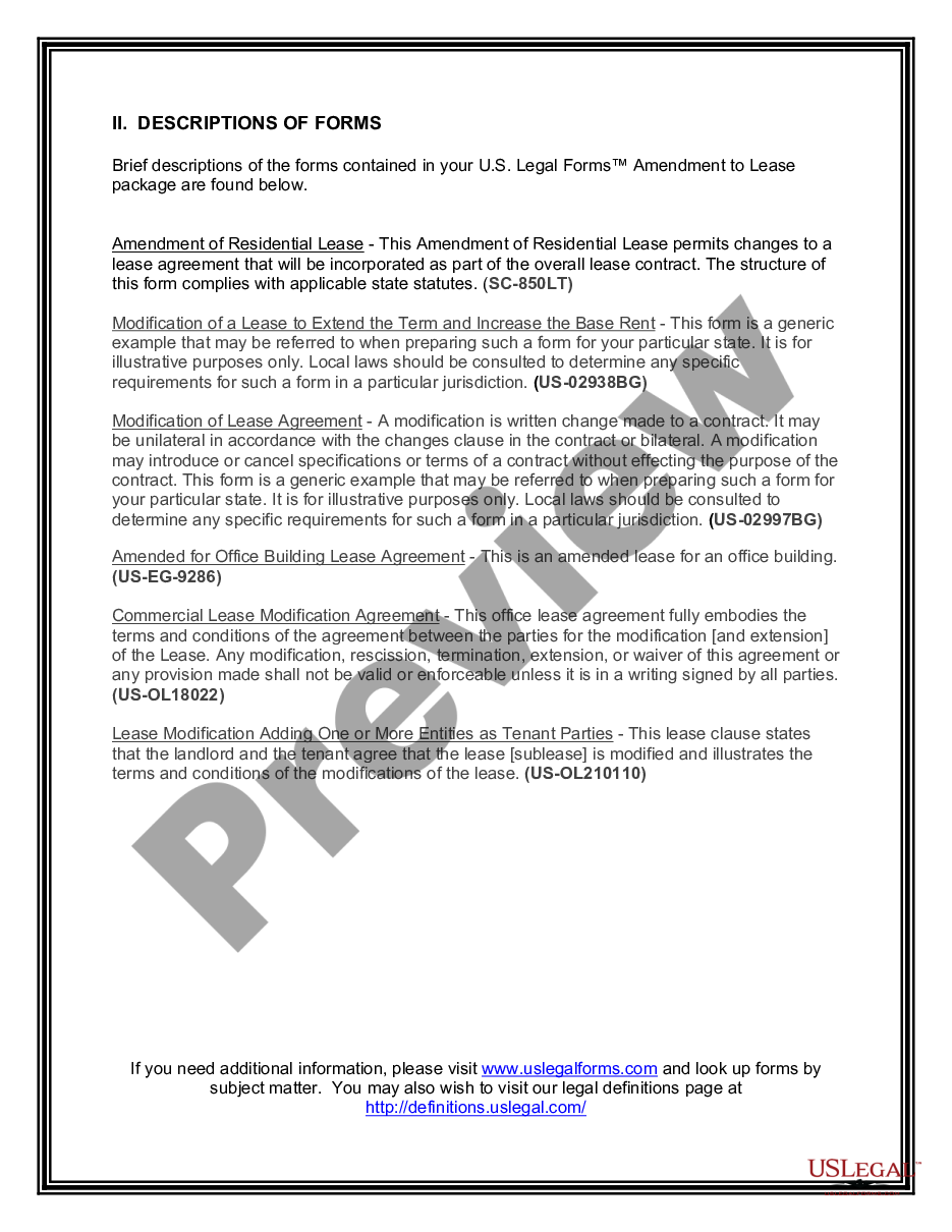 page 2 Amendment of Lease Package preview