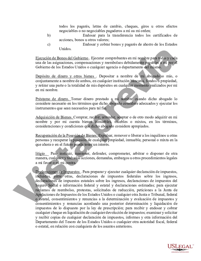Preview Poder notarial limitado en el que se especifican poderes con ejemplos de poderes incluidos