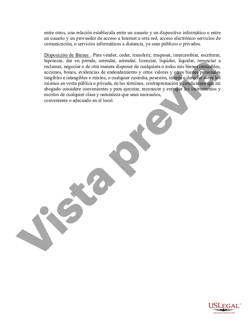 Preview Poder notarial limitado en el que se especifican poderes con ejemplos de poderes incluidos