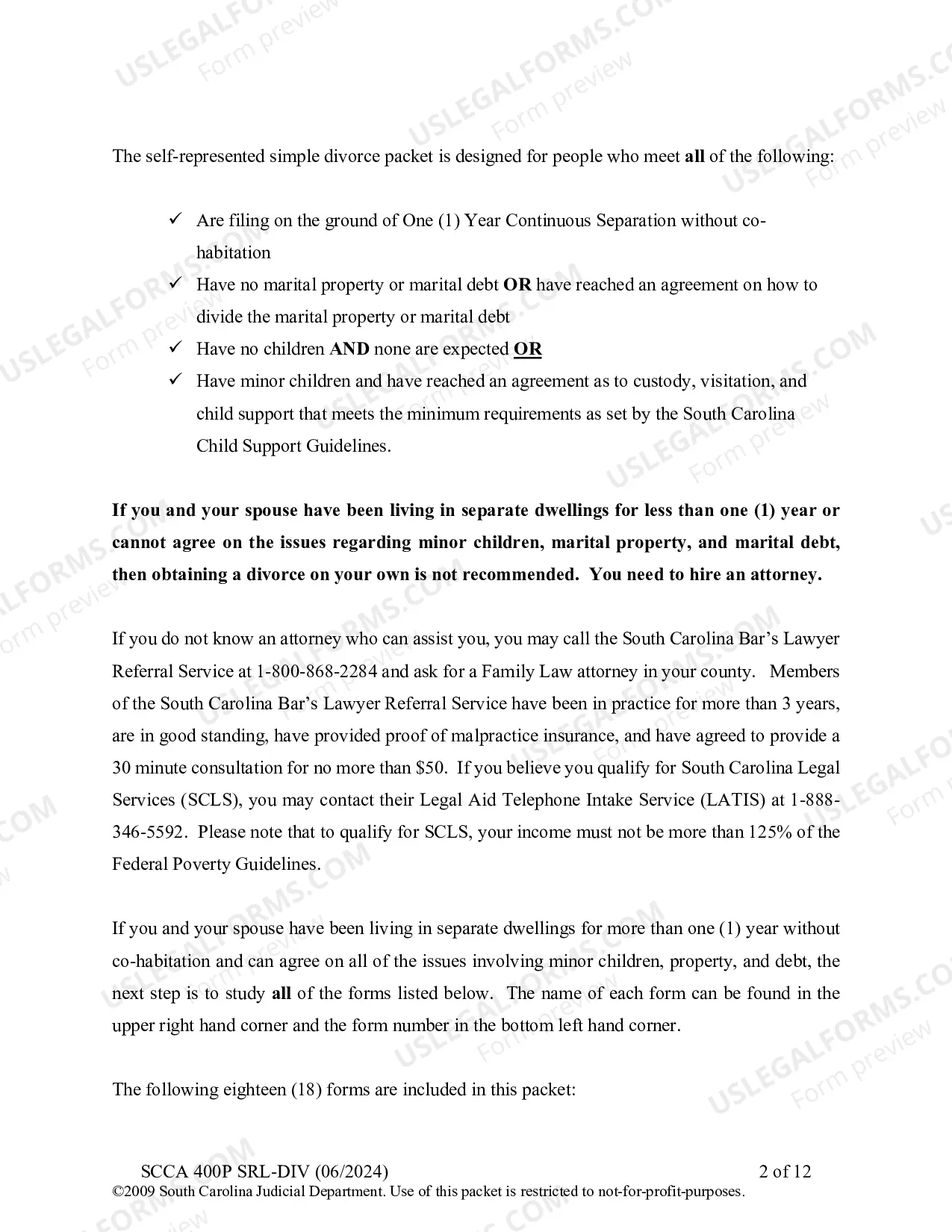 Preview Plaintiff's Instructions for Divorce