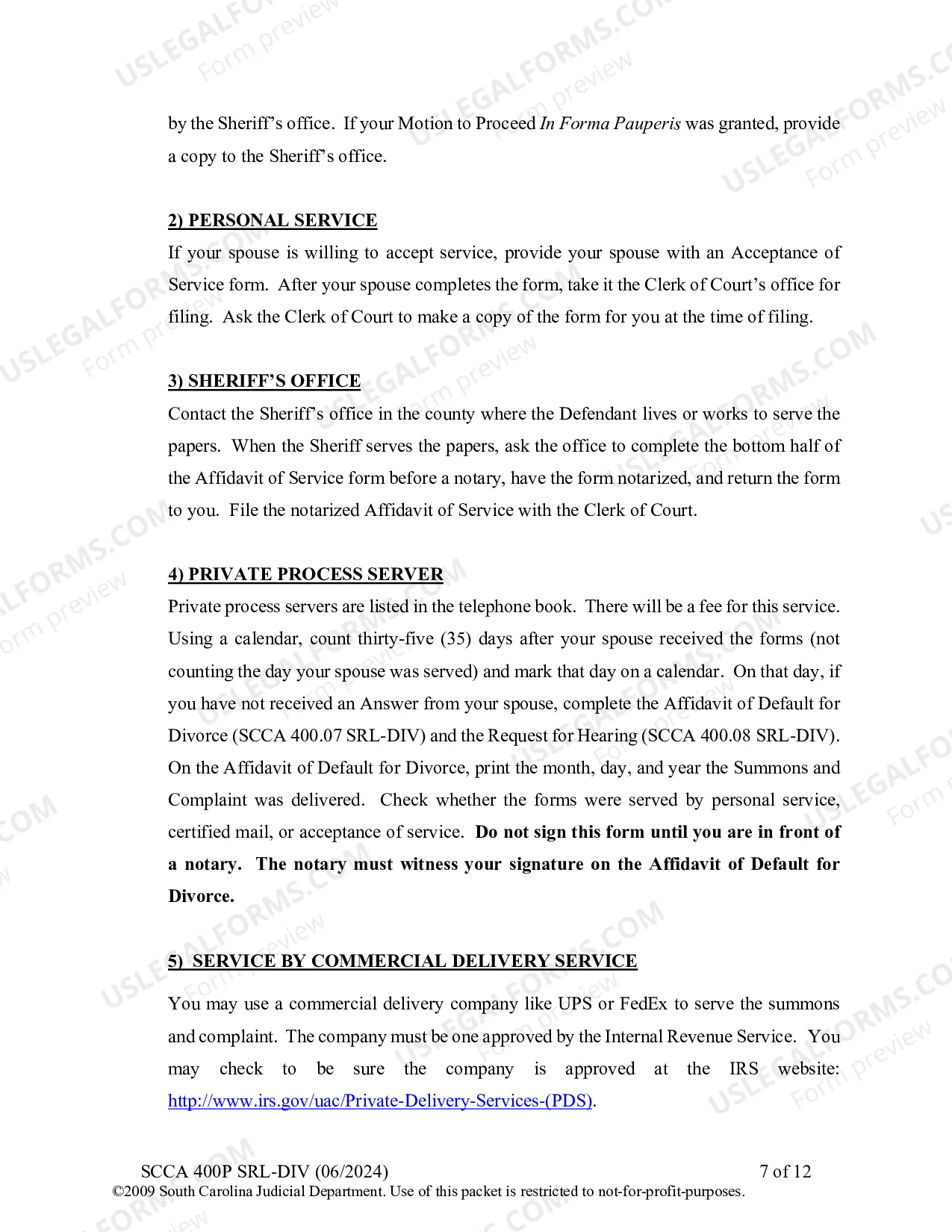 Preview Plaintiff's Instructions for Divorce