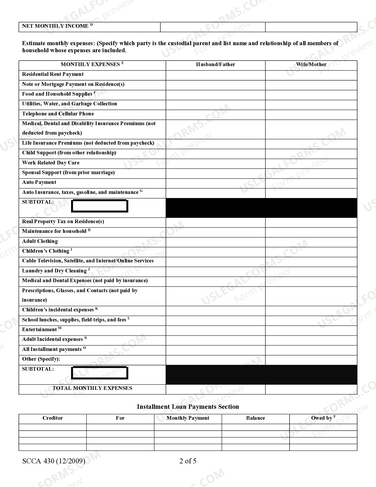 Preview Financial Declaration