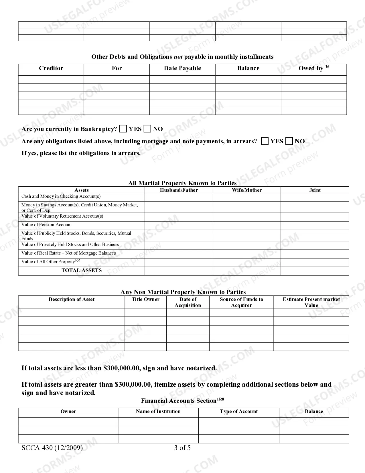 Preview Financial Declaration