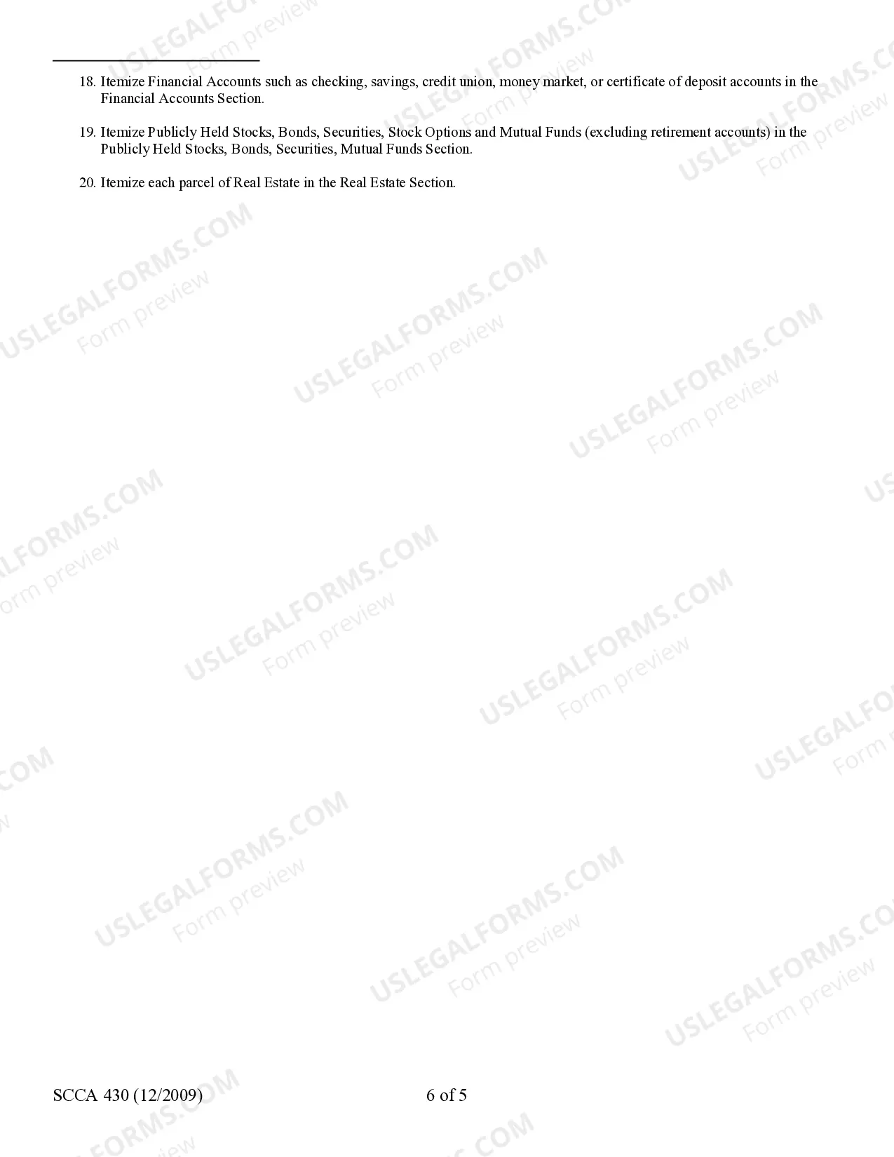 Preview Financial Declaration