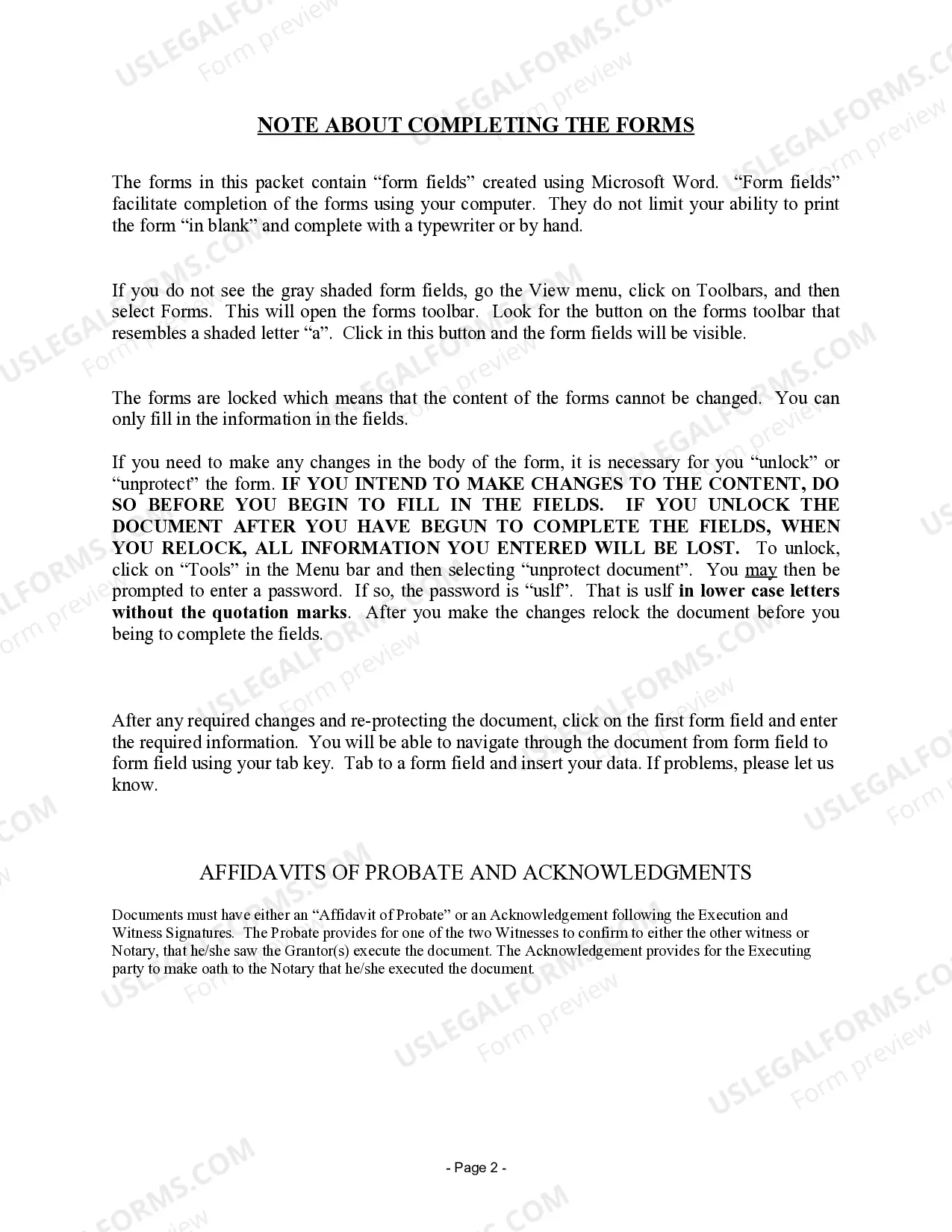 Preview Warranty Deed for Husband and Wife Converting Property from Tenants in Common to Joint Tenancy