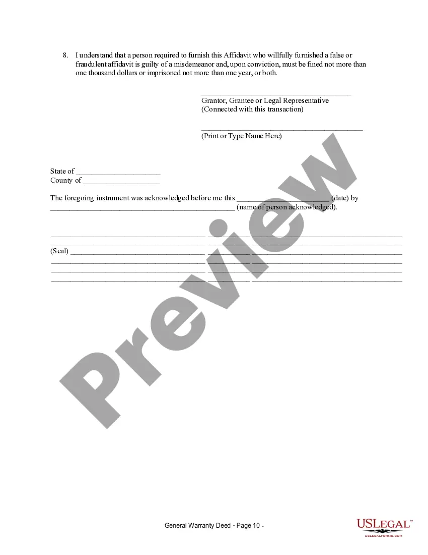 Preview Warranty Deed to Separate Property of One Spouse to Both Spouses as Joint Tenants