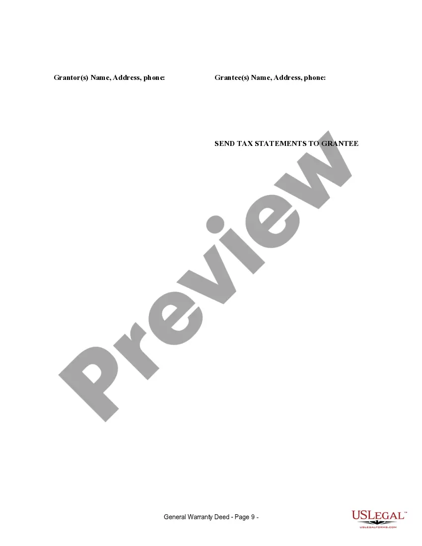 Preview General Warranty Deed for Husband and Wife from Joint Tenants to Tenants in Common