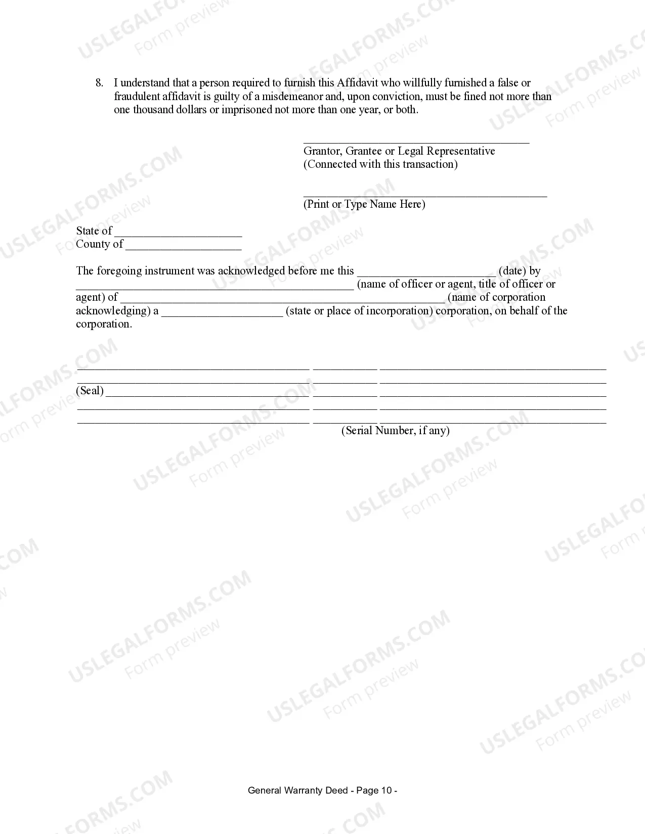 Preview General Warranty Deed from Limited Partnership to Husband and Wife