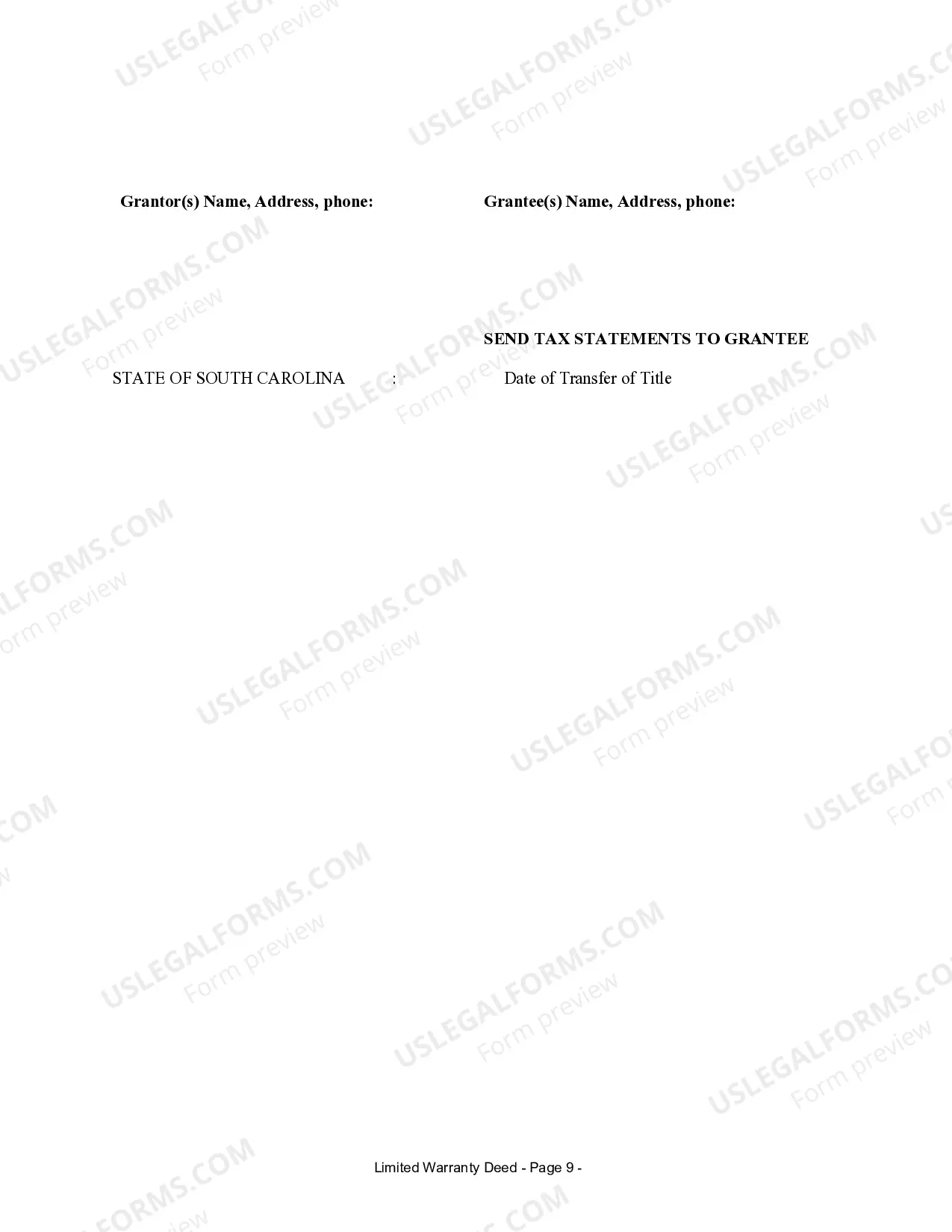 Preview Limited Warranty Deed - LLC to Individual
