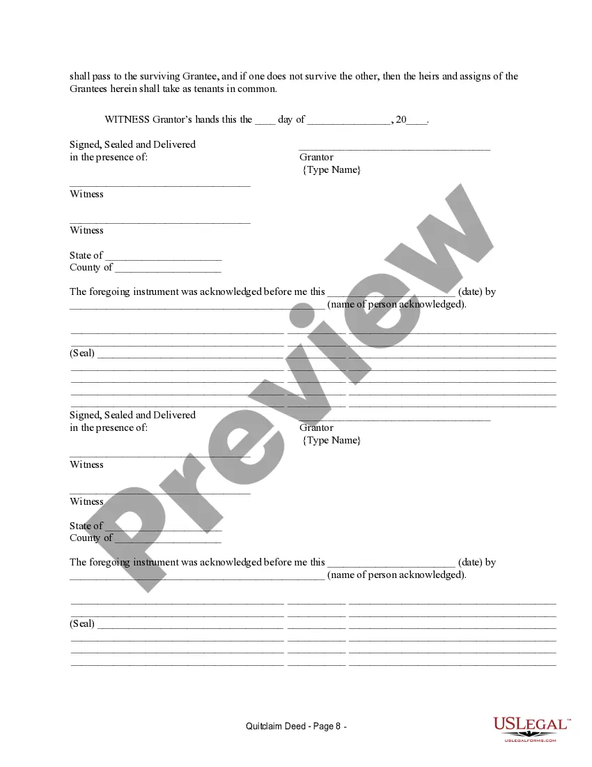 Preview Quitclaim Deed for Three Individuals to Husband and Wife