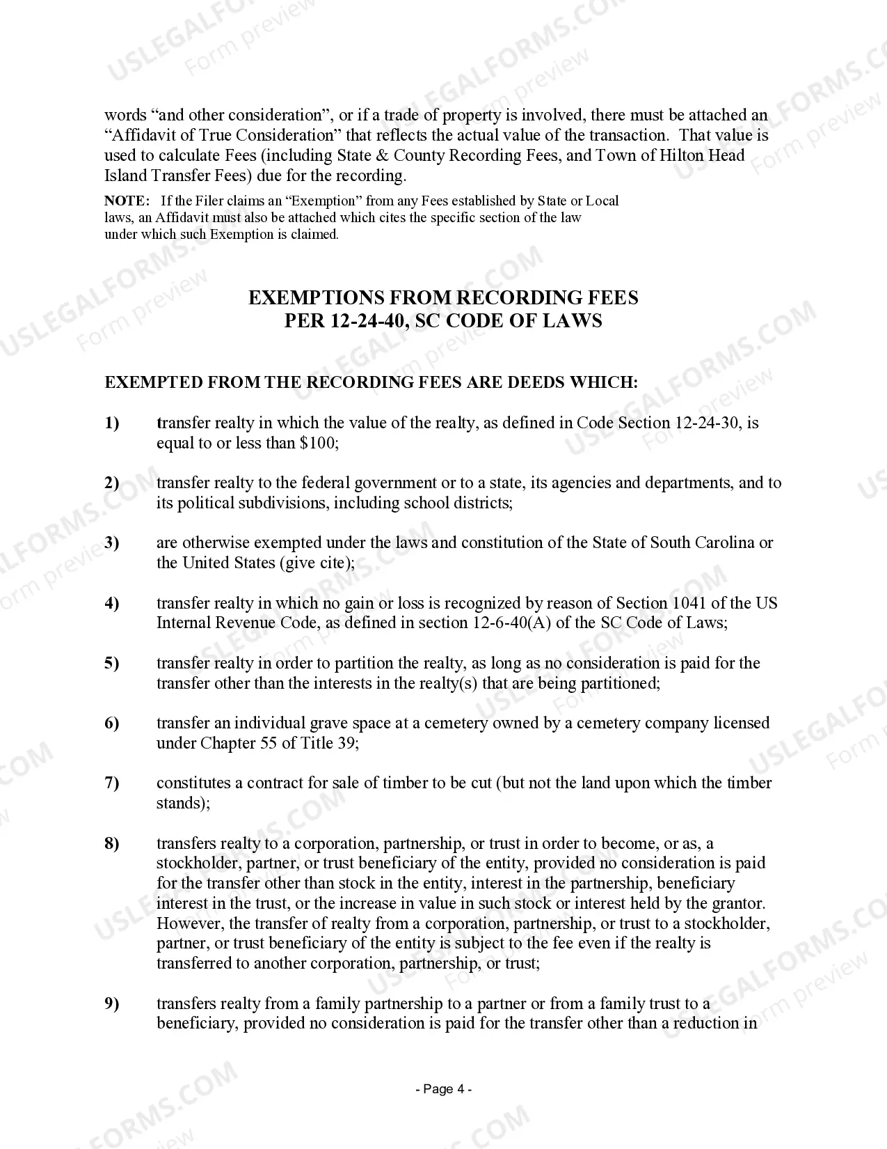Preview Warranty Deed for Transfer of Life Estate