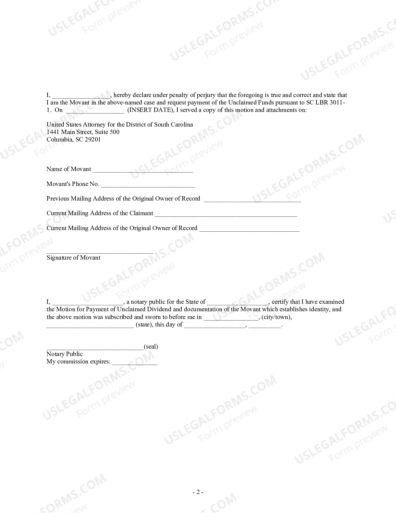 Preview Pay Unclaimed Dividends (Motion)