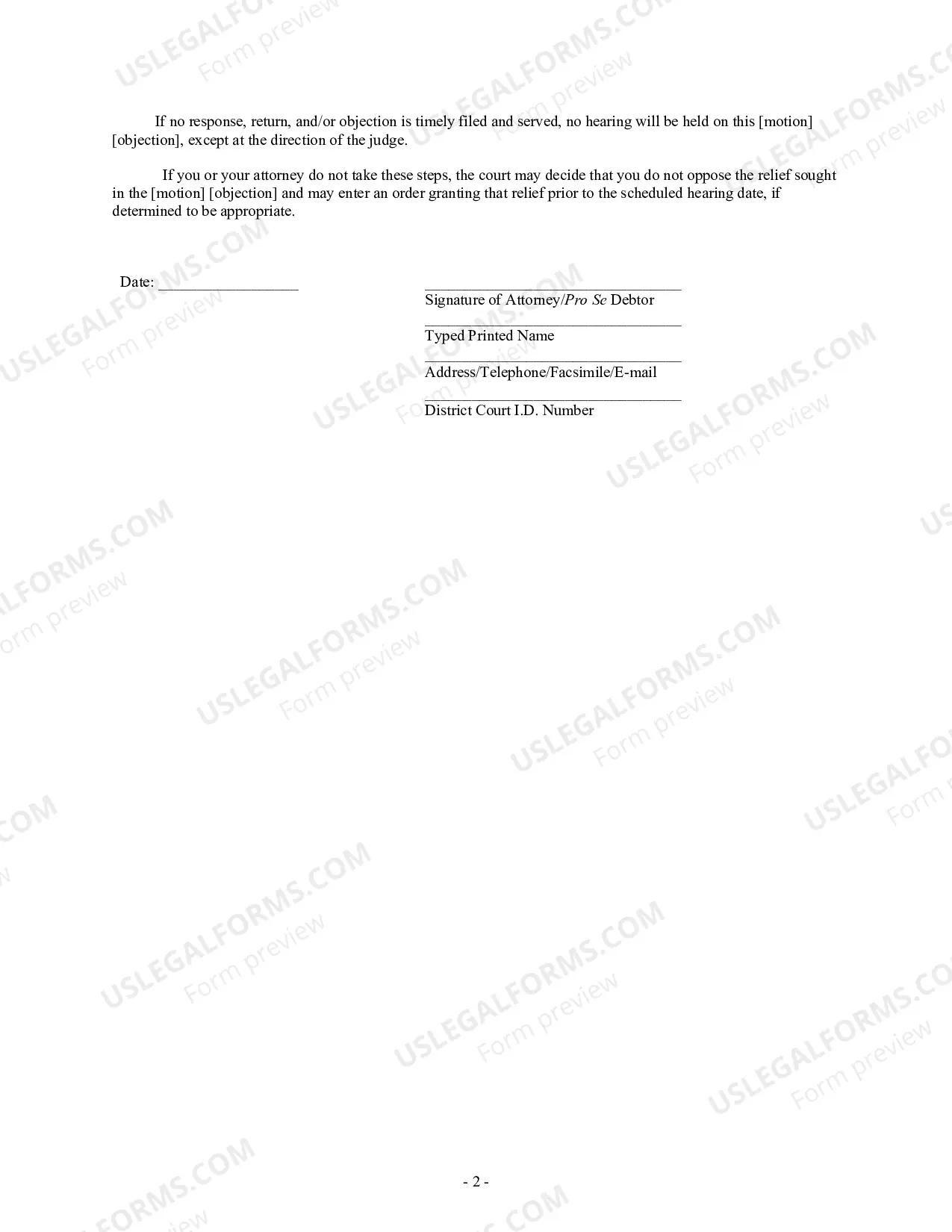 Preview Hearing Notice (Passive)
