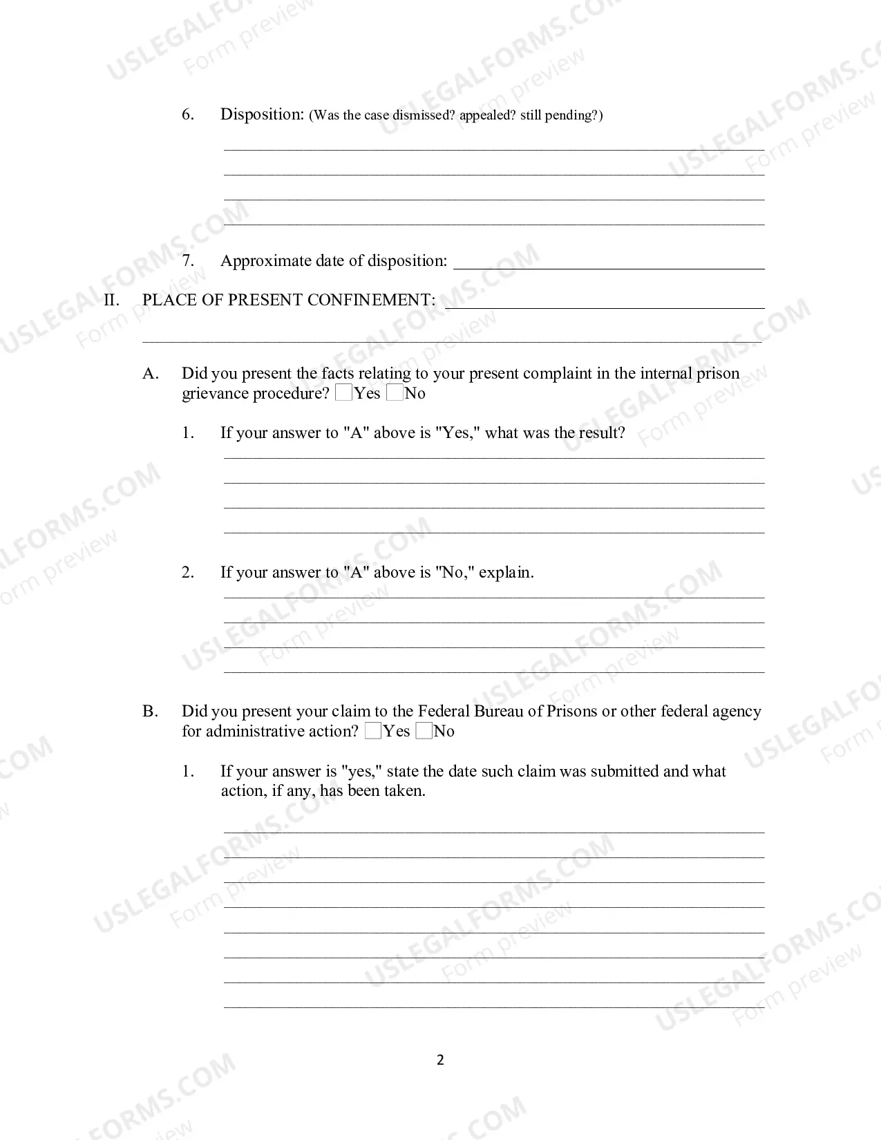 Preview Complaint (Bivens Action)