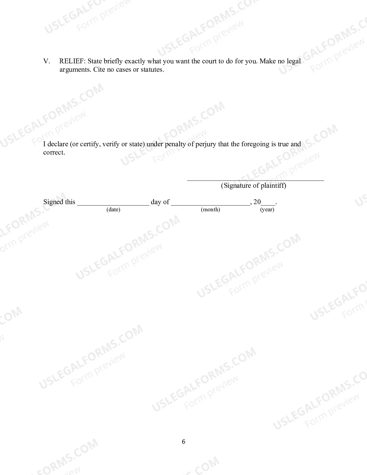 Preview Complaint (Bivens Action)