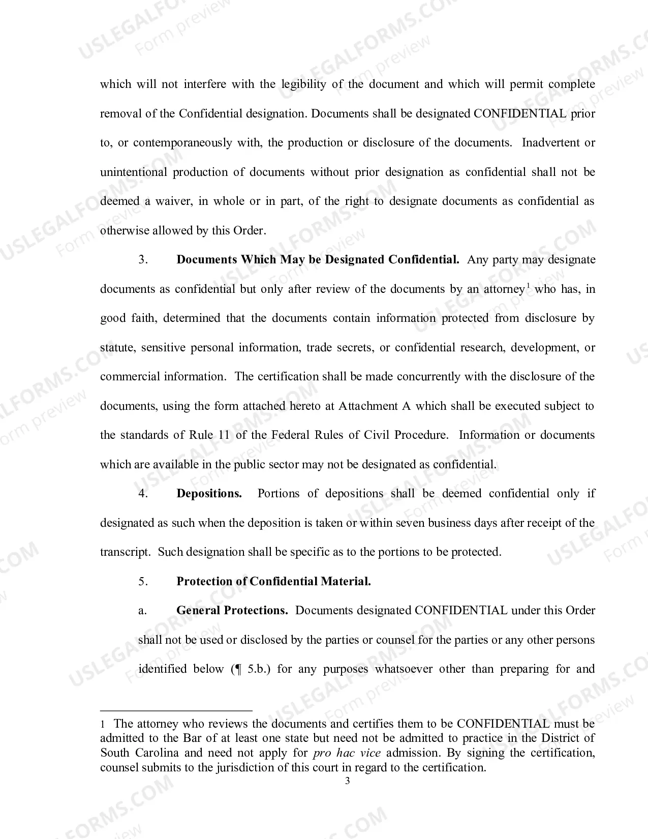 Preview Confidentiality Order Without Reading Room Provision