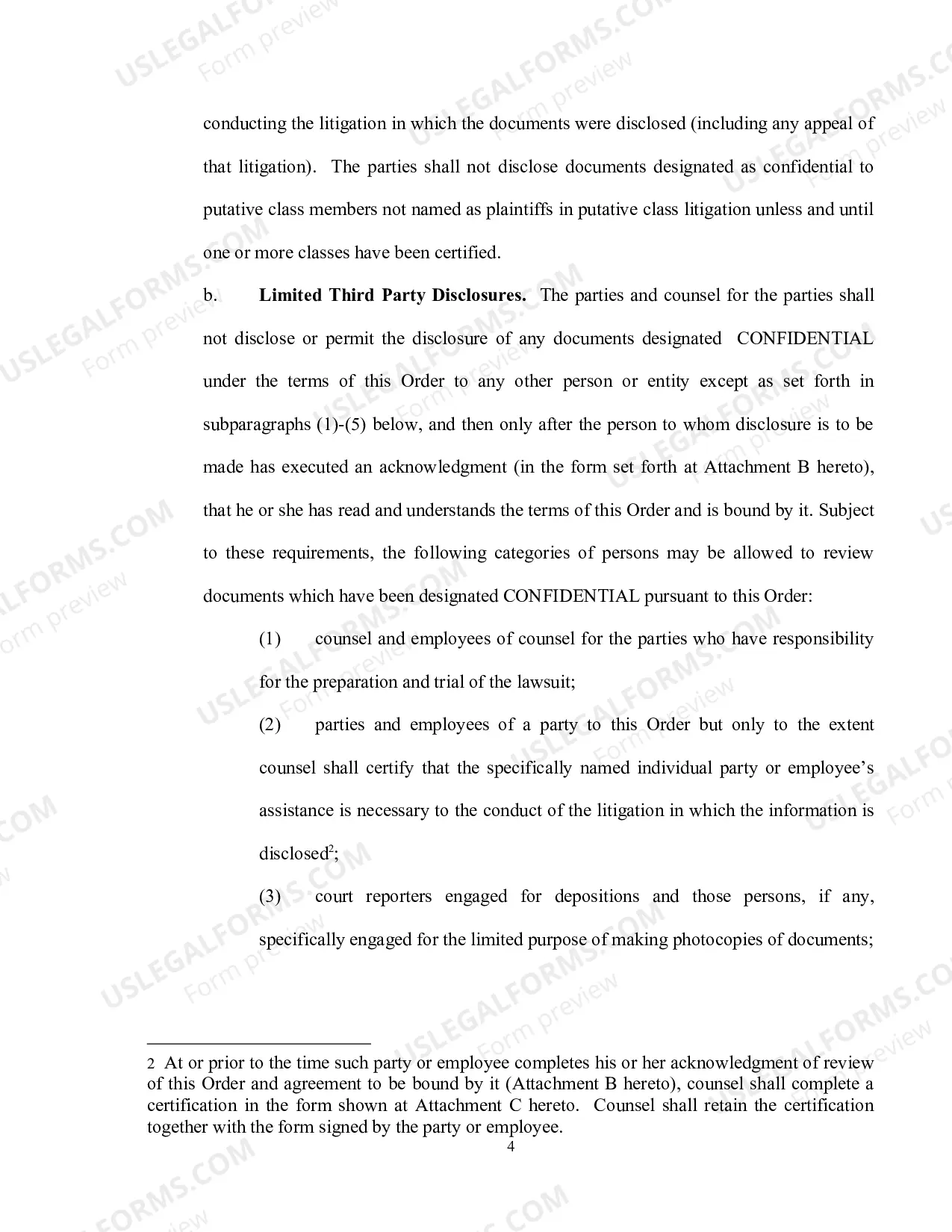 Preview Confidentiality Order Without Reading Room Provision