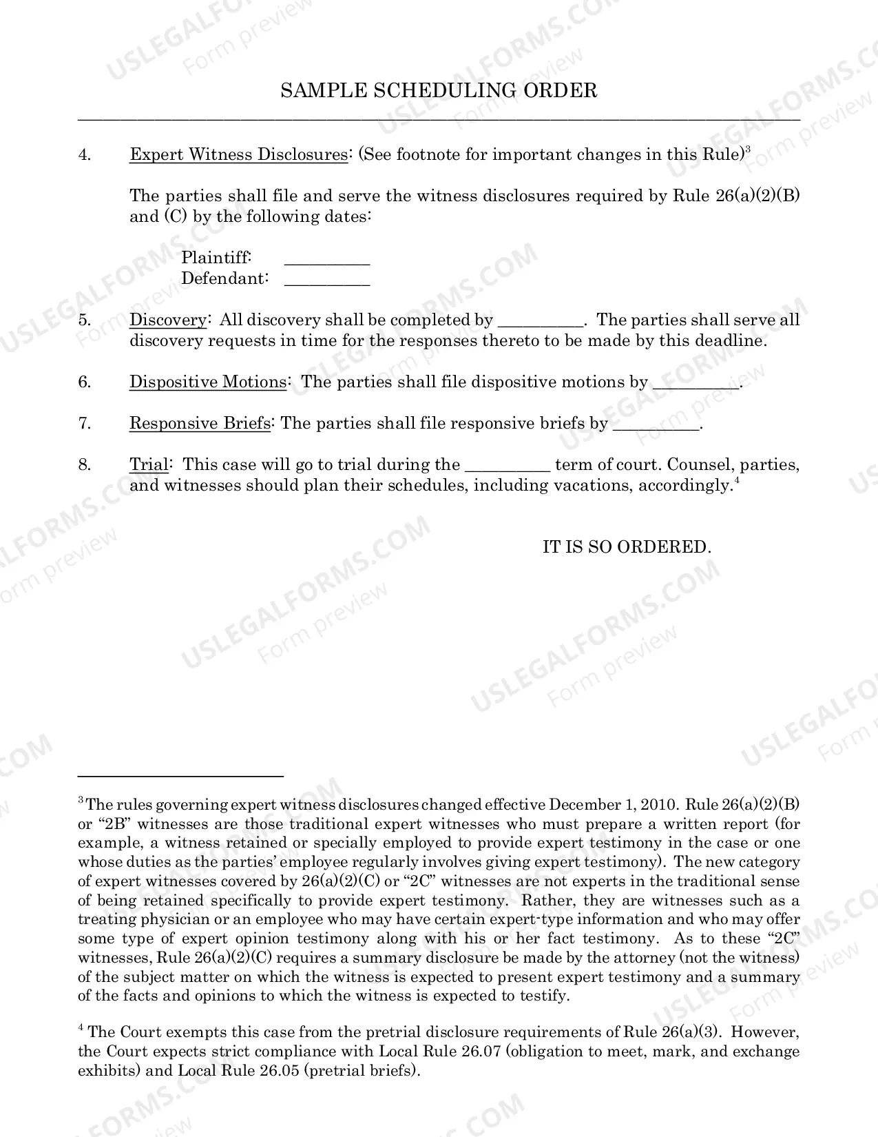 Preview Joe Anderson Scheduling Order