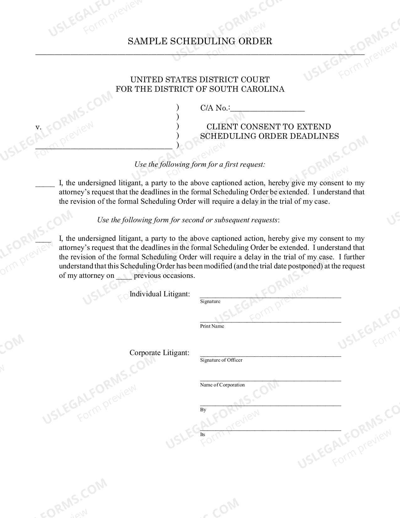 Preview Joe Anderson Scheduling Order