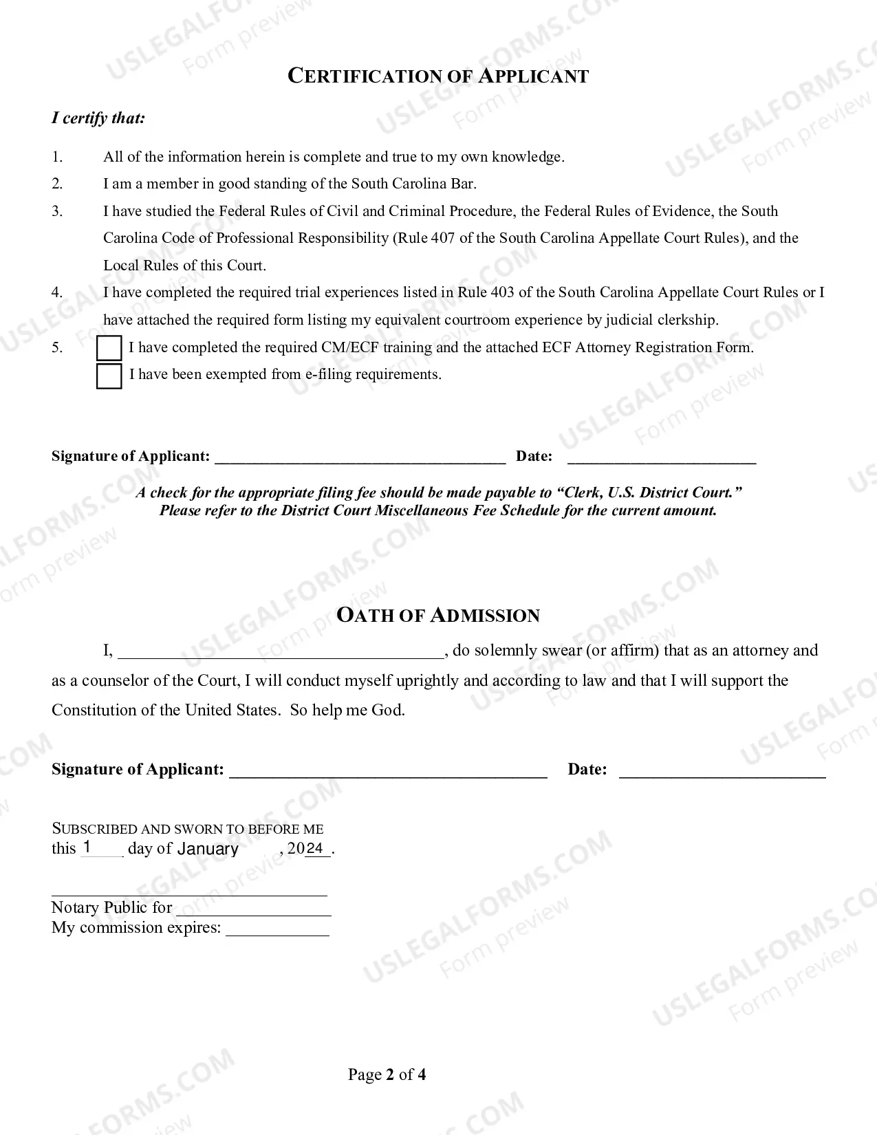 Preview Application Admission to Practice (PDF)