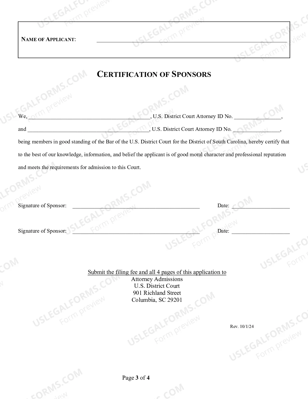 Preview Application Admission to Practice (PDF)