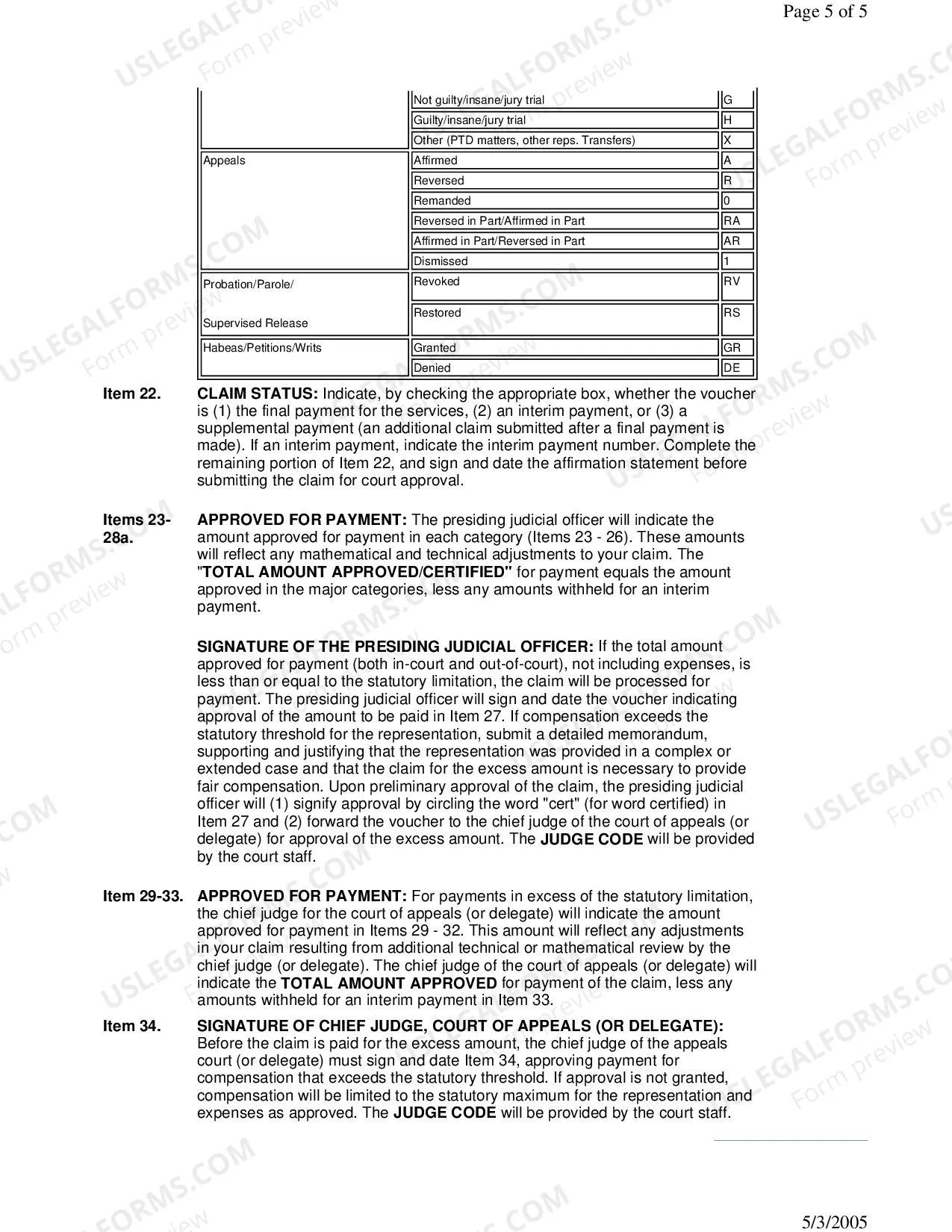 Preview CJA 20 Instructions