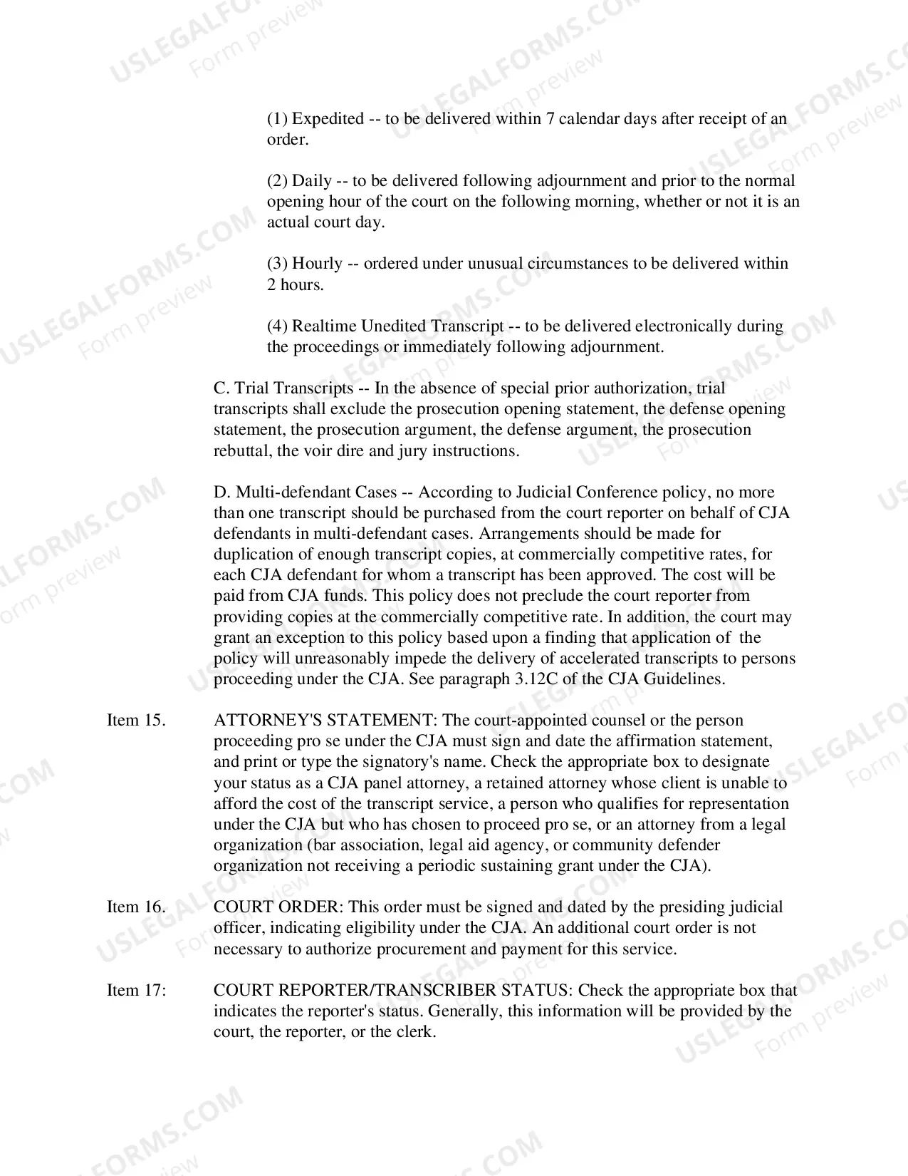 Preview CJA 24 Instructions