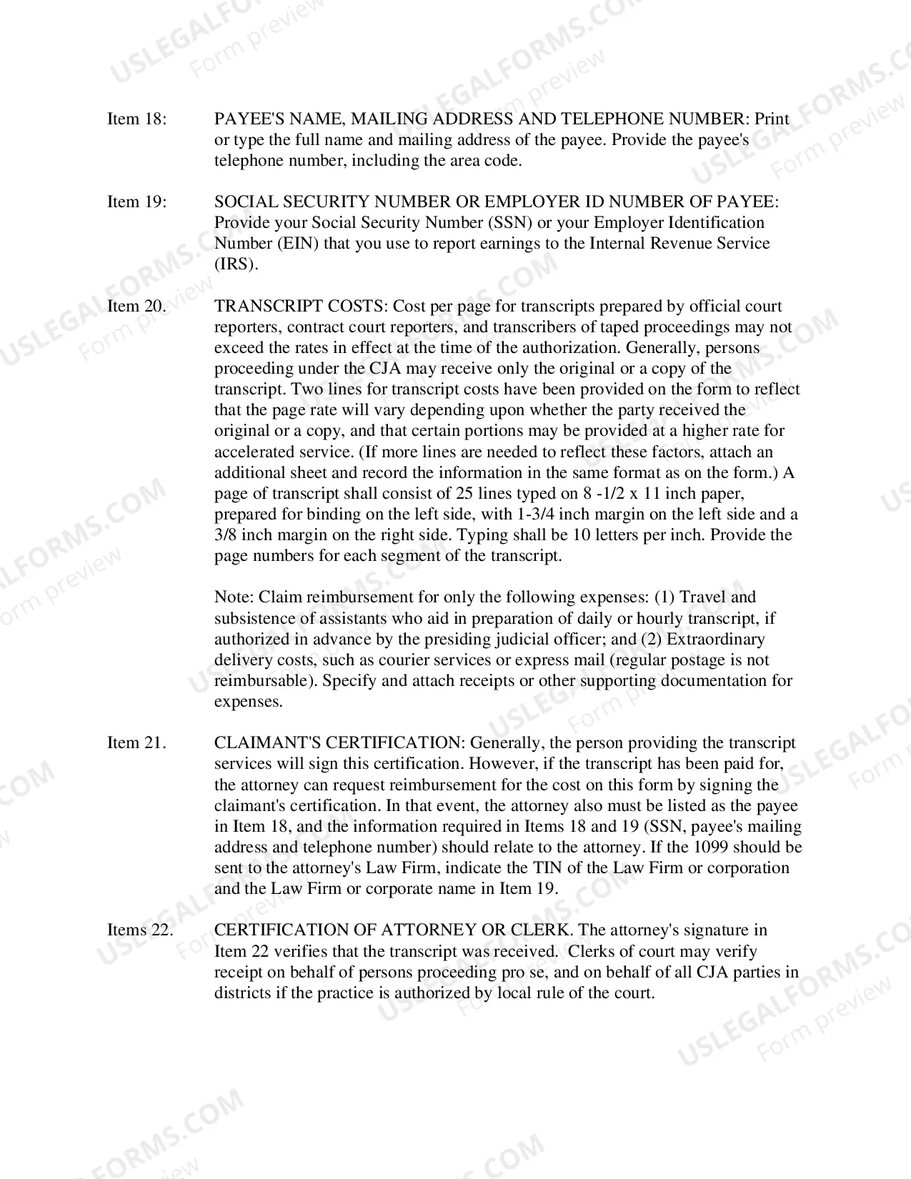 Preview CJA 24 Instructions