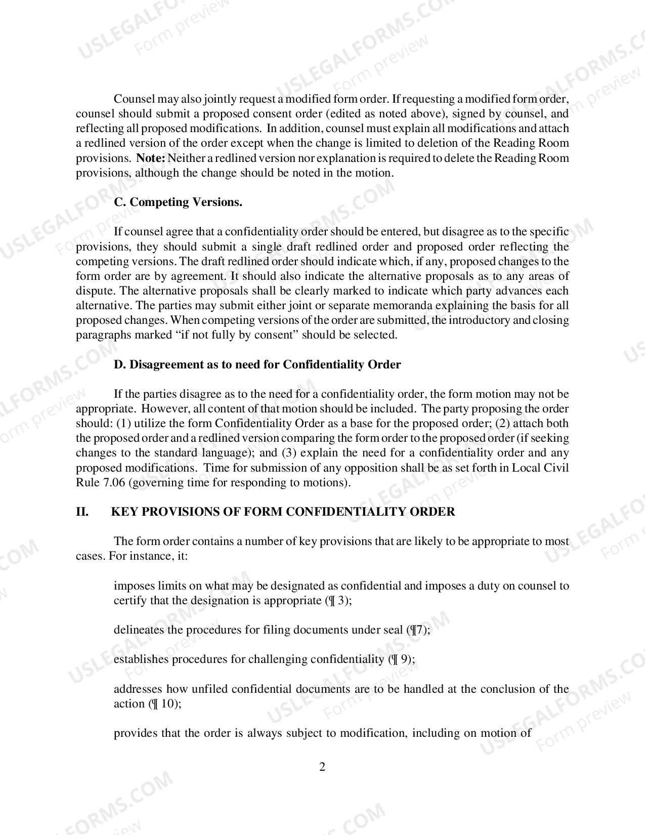 Preview Confidentiality Instructions