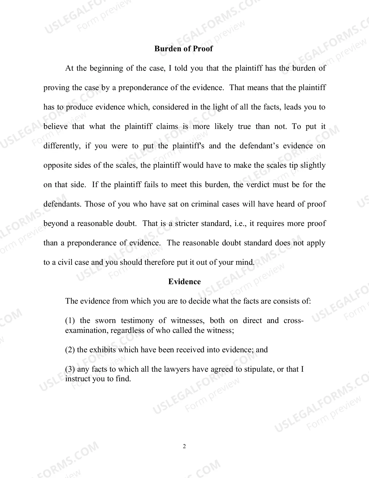 Preview Cain General Civil - Jury Instructions