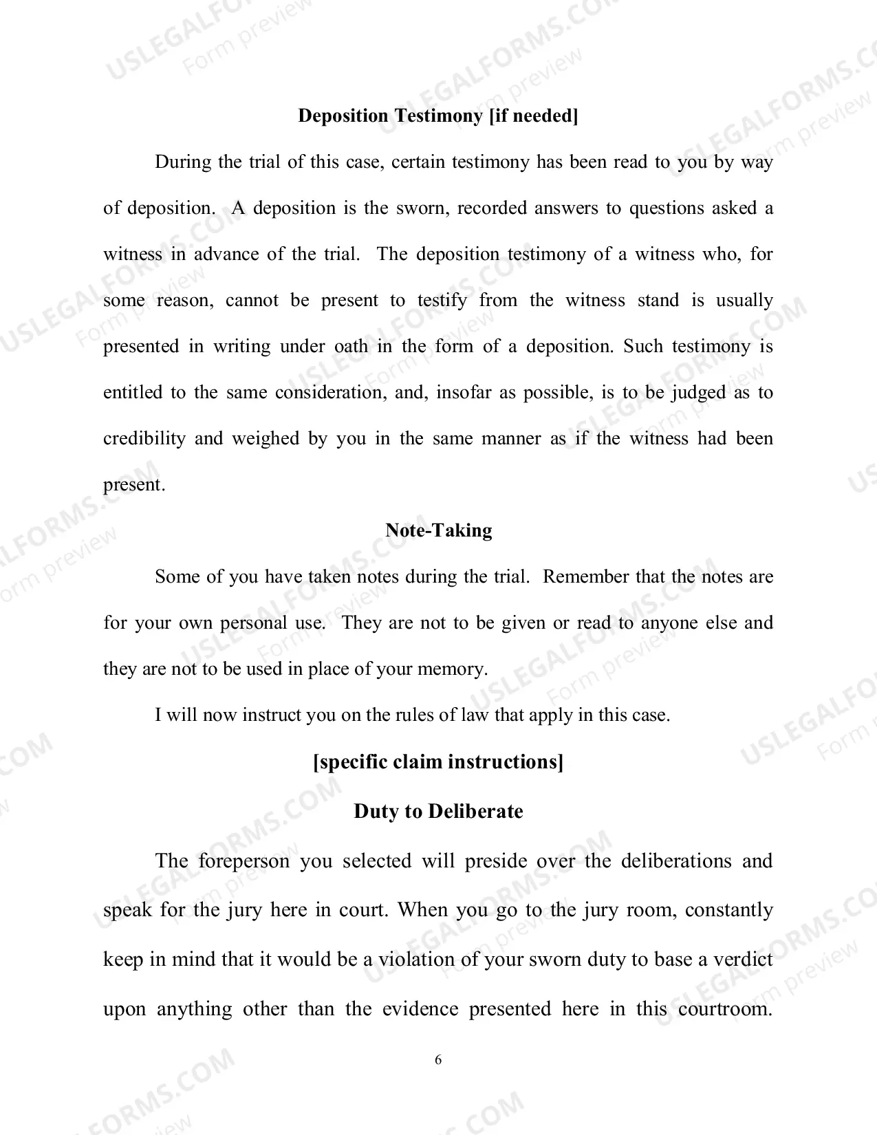 Preview Cain General Civil - Jury Instructions