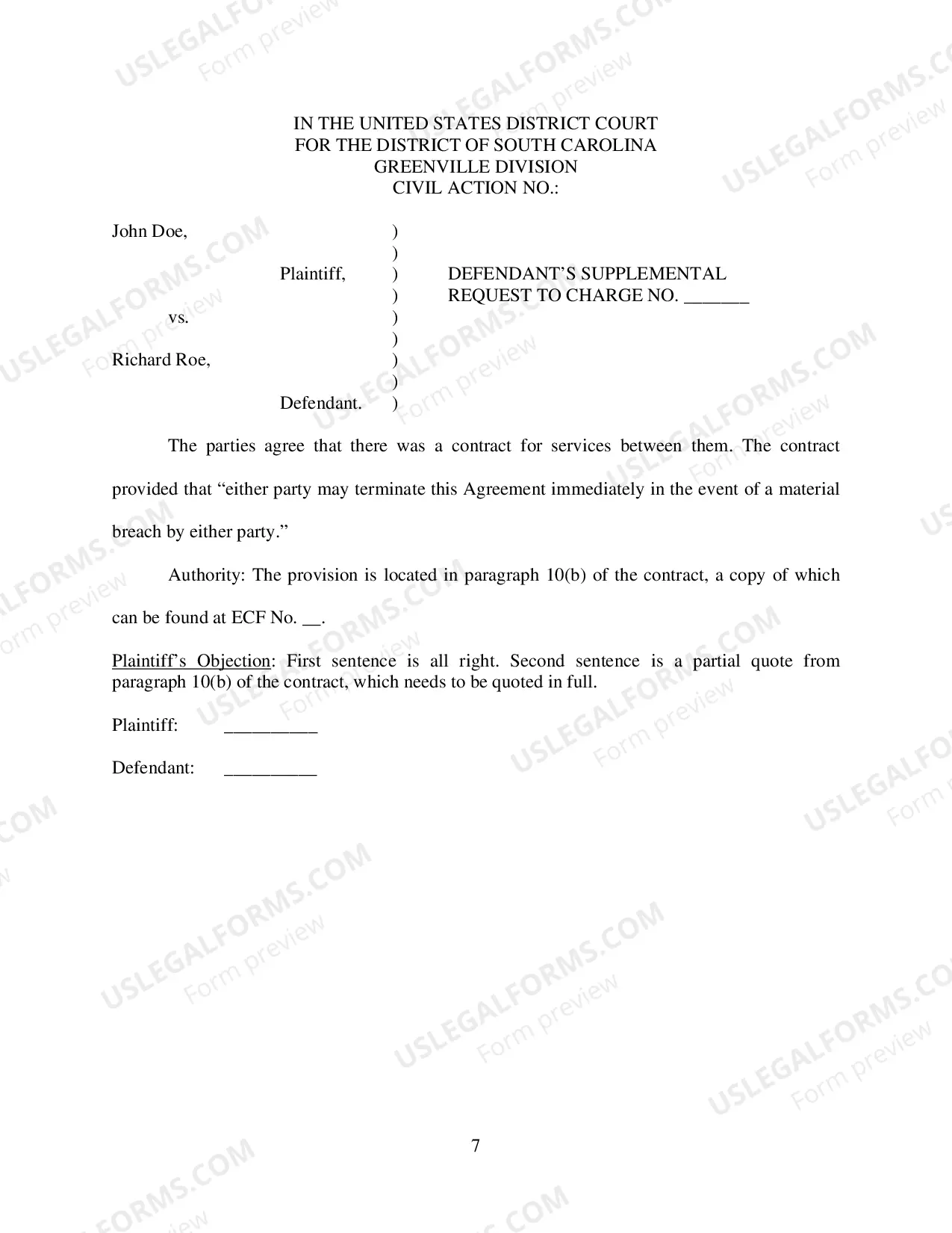 Preview Cain Standing Order - Instructions for Proposed Jury Charges