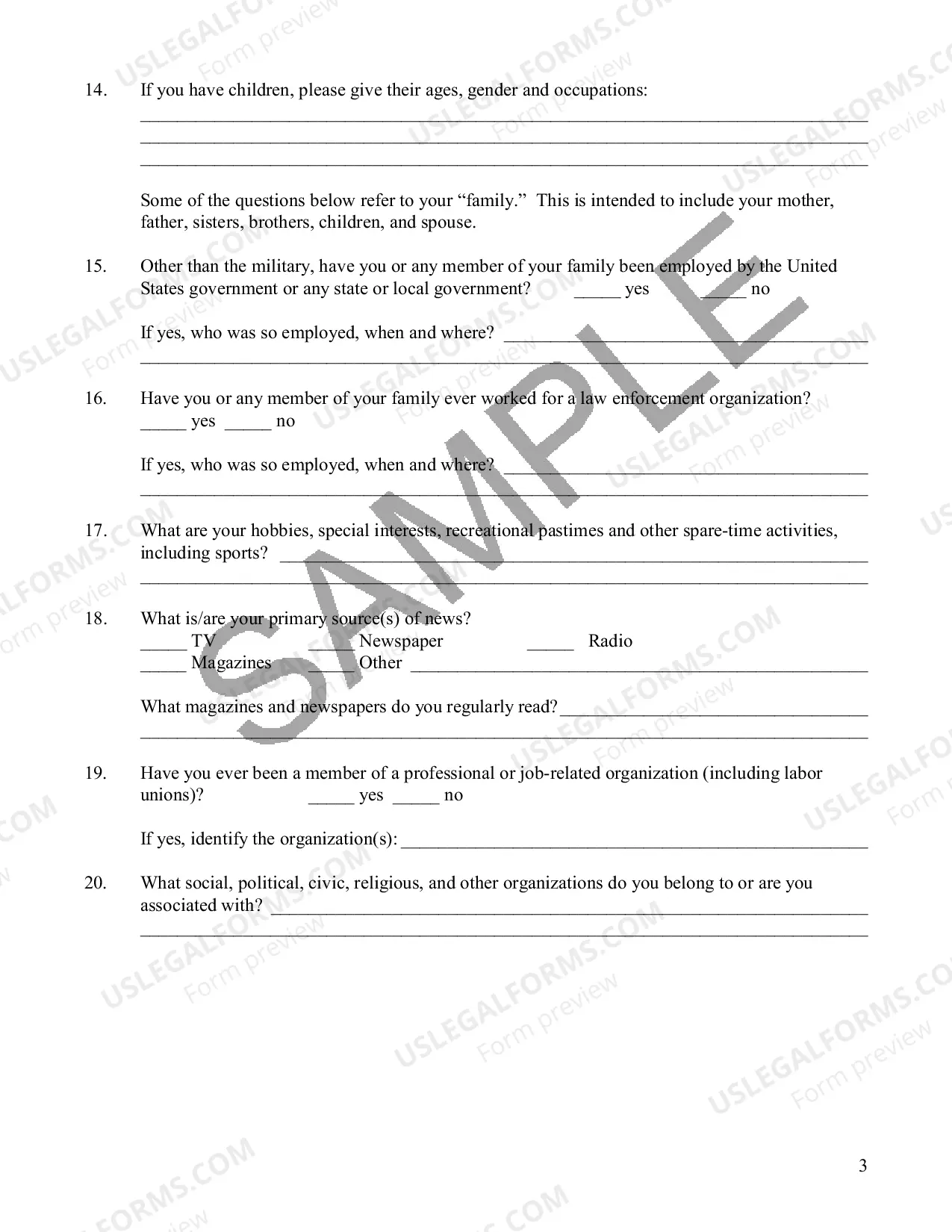 Preview Harwell Standard Juror Questionnaire Sample