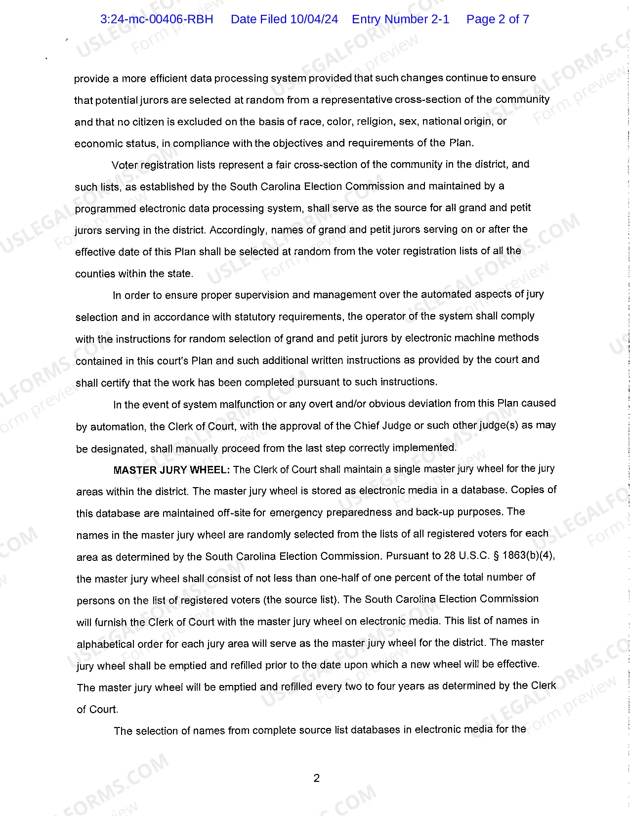 Preview Jury Selection Plan