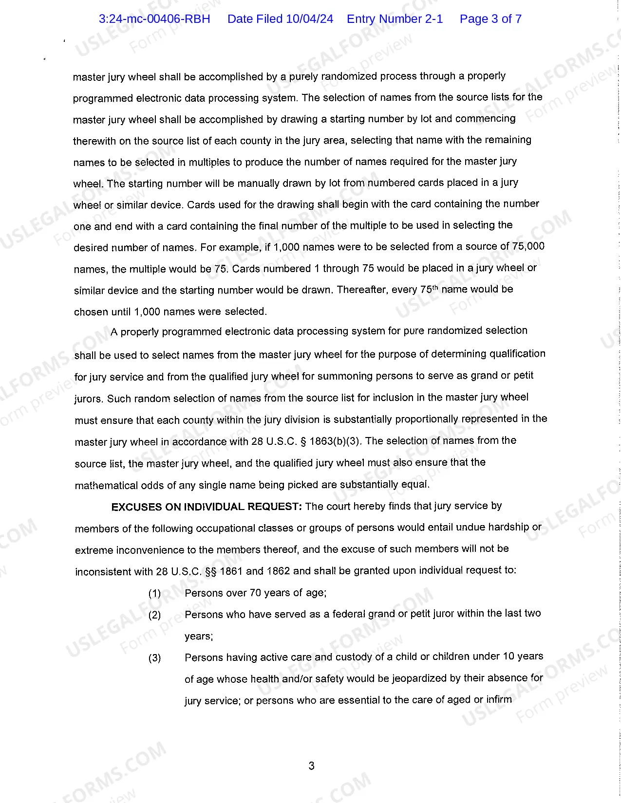 Preview Jury Selection Plan