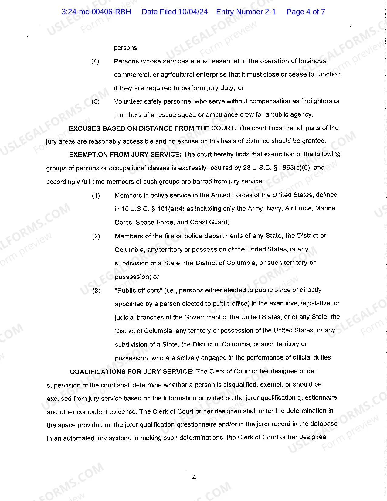 Preview Jury Selection Plan