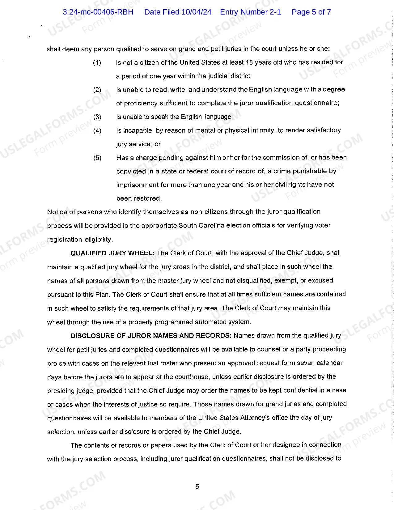 Preview Jury Selection Plan