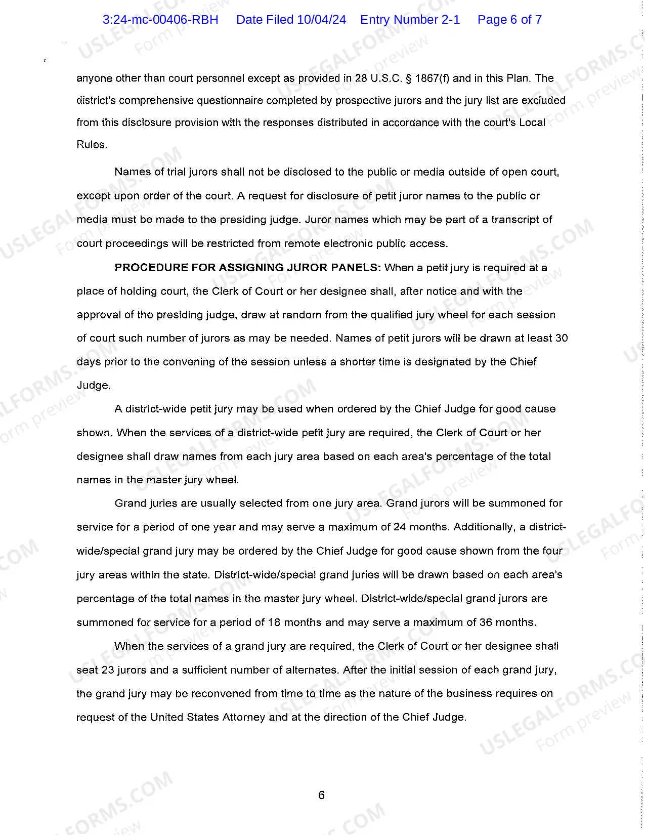 Preview Jury Selection Plan
