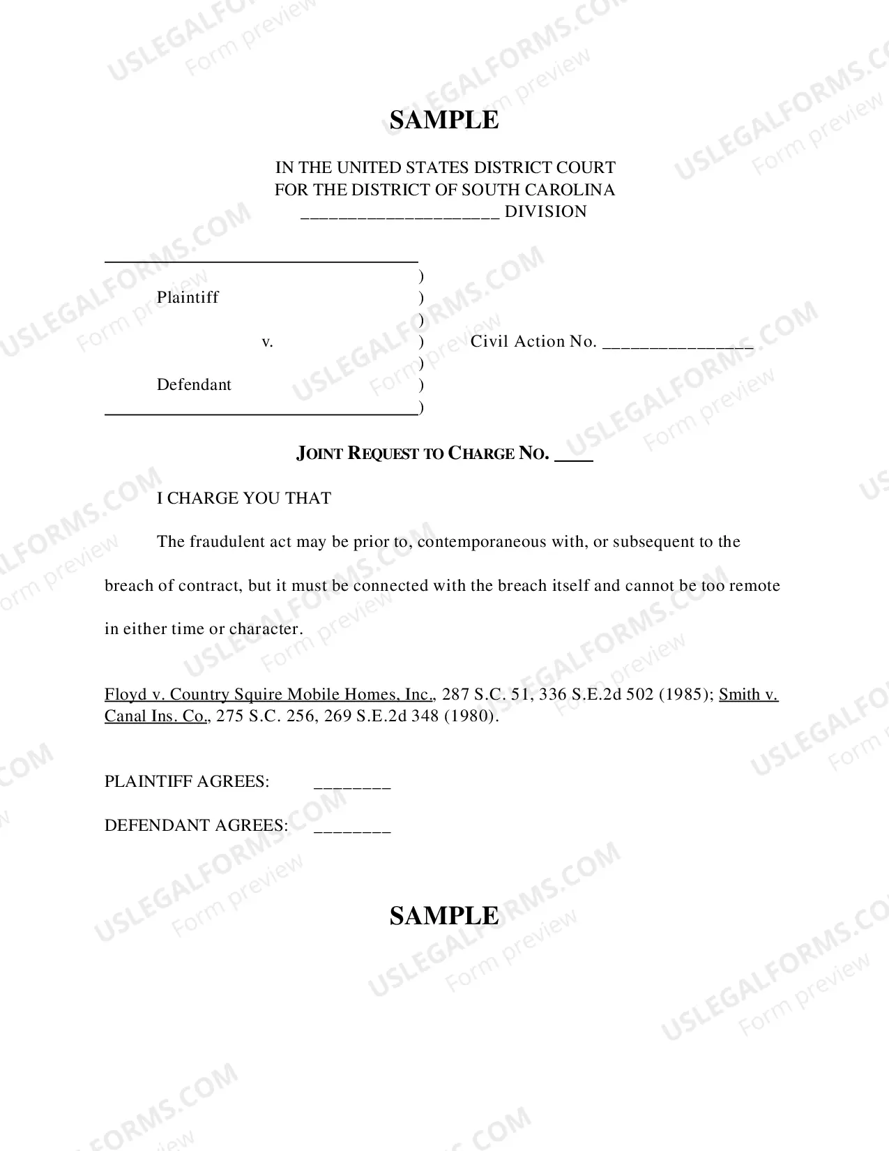 Preview Sample Charges