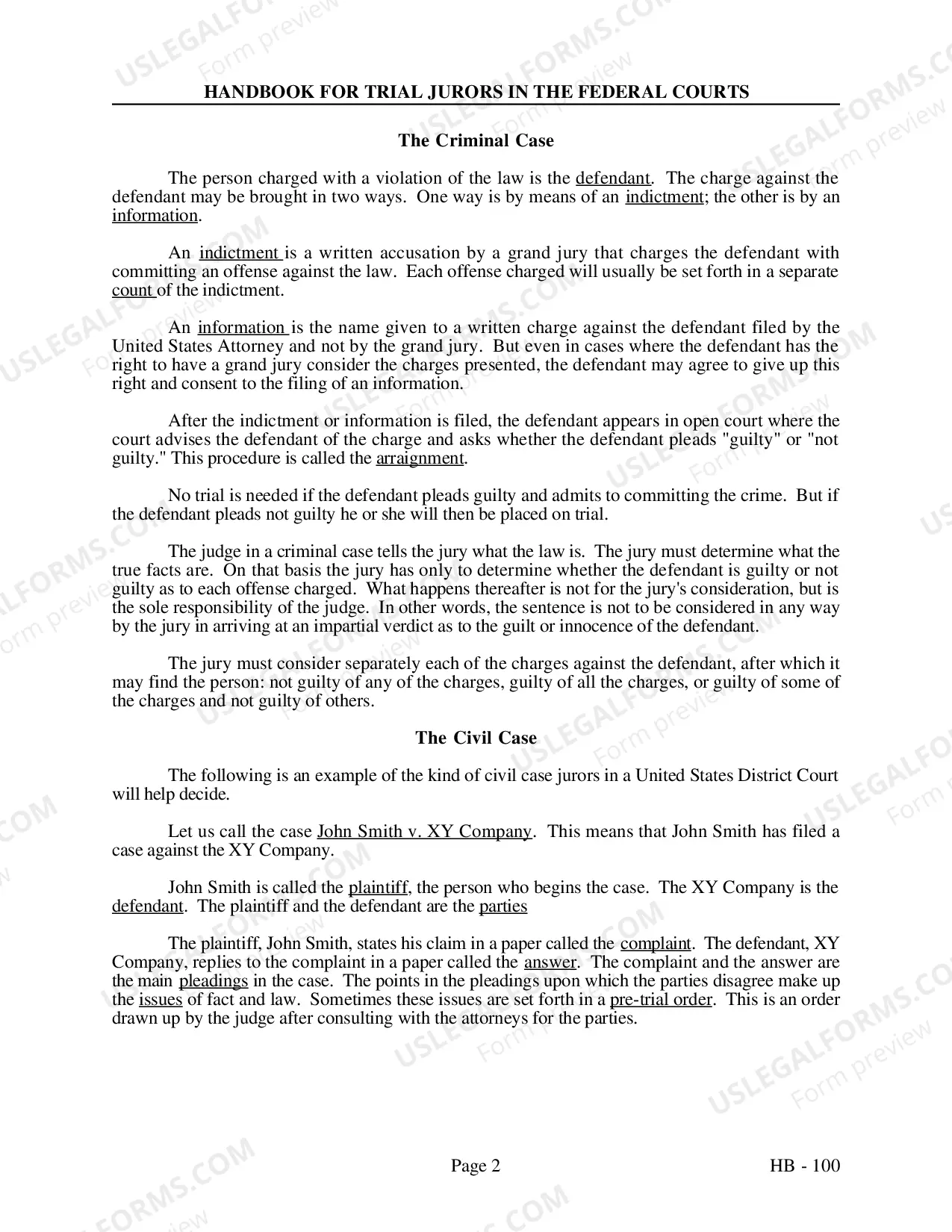 Preview Trial Jury Handbook