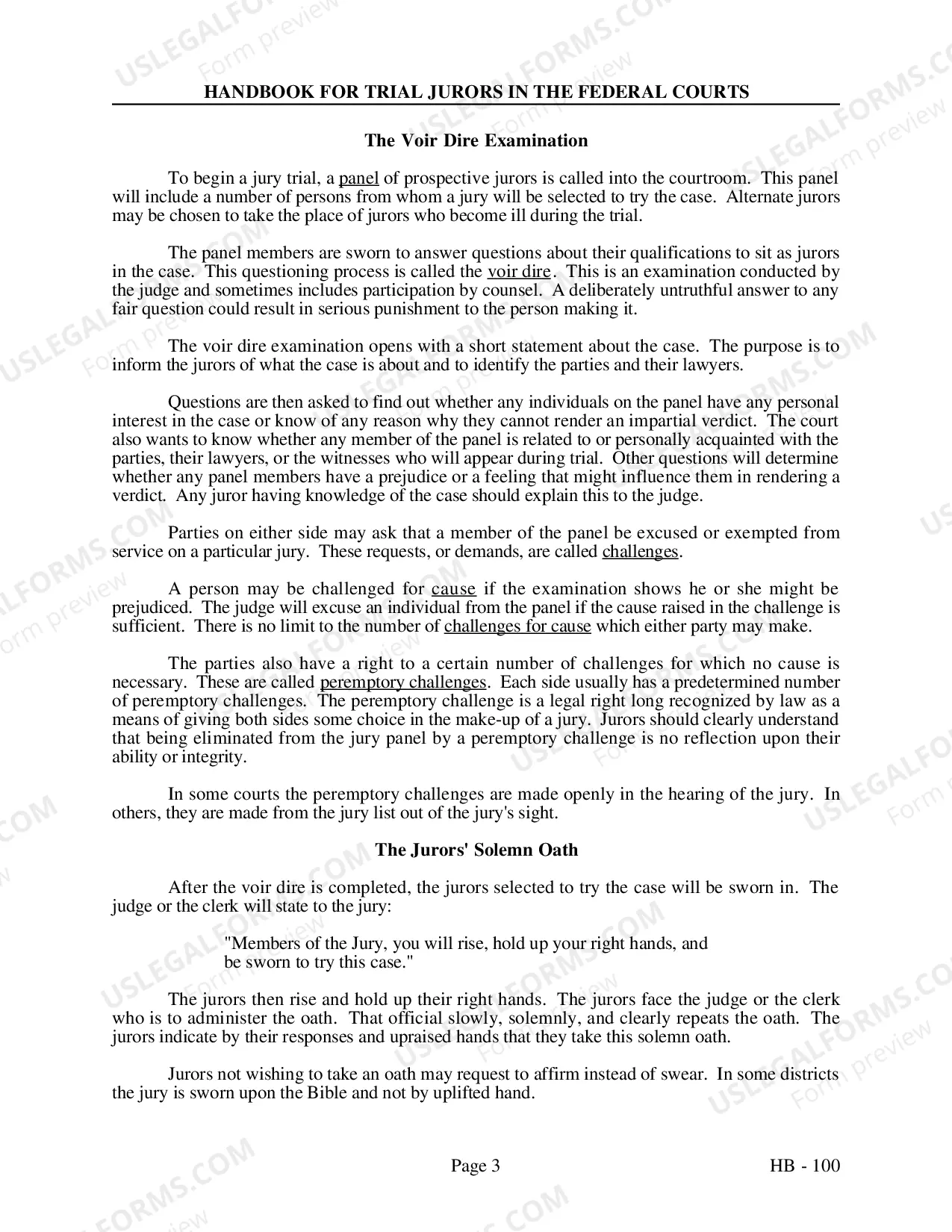 Preview Trial Jury Handbook