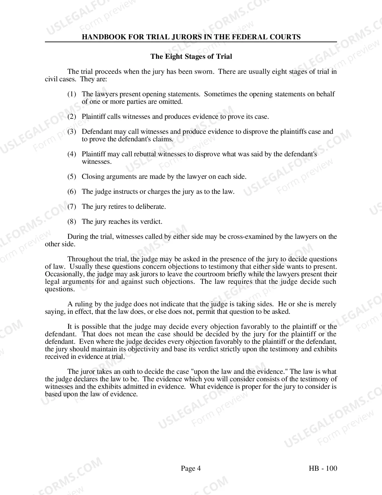Preview Trial Jury Handbook