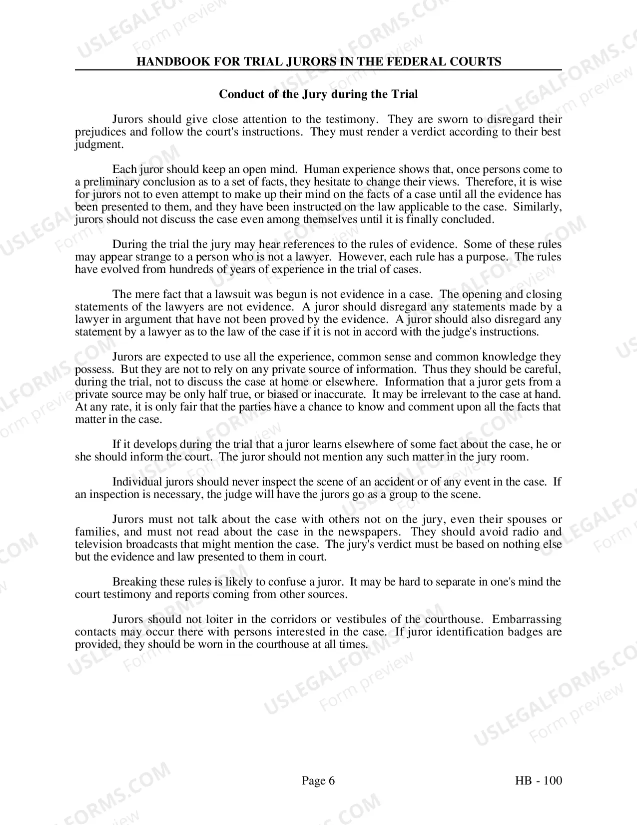 Preview Trial Jury Handbook
